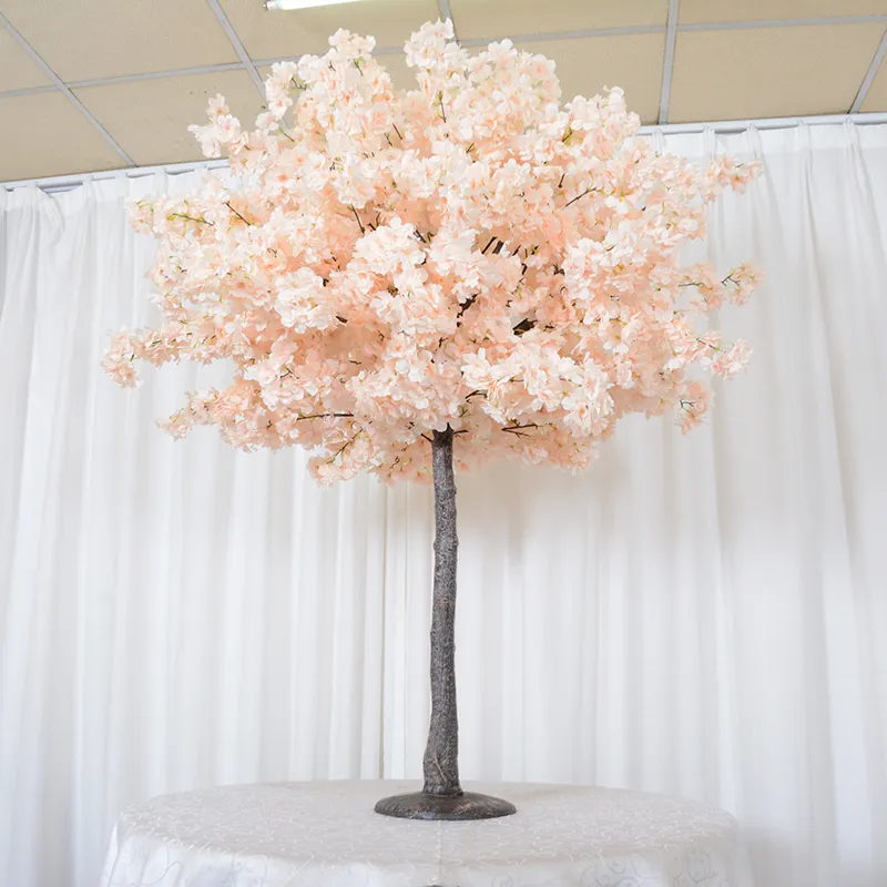 customized white pink artificial cherry blossom tree centerpieces for wedding table fake Sakura tree faux flower tree