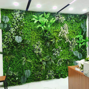 Indoor Wall Hanging Decoration Faux Leaves Synthetic Grass Backdrop Nontoxic Artificial Green Wall Plant