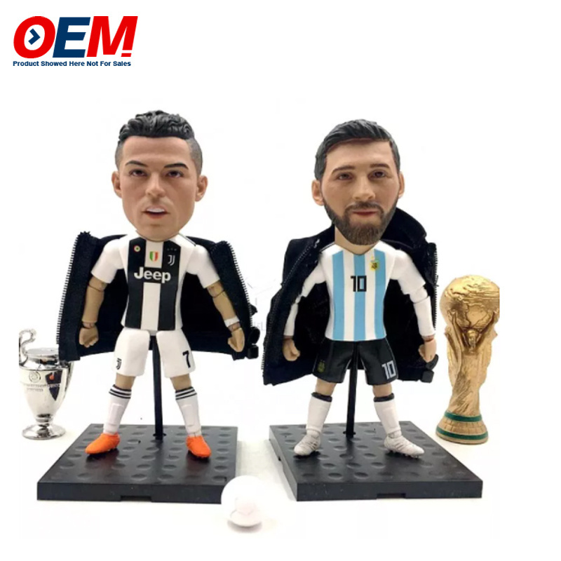 Custom 5inch 3D custom football player action figure, lifelike  soccer players action figure