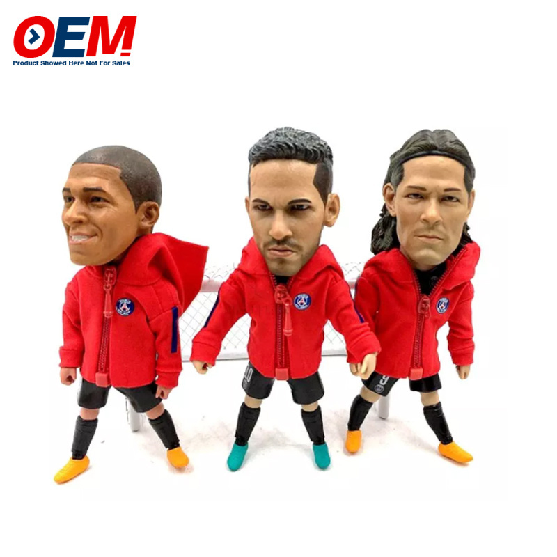 Custom 5inch 3D custom football player action figure, lifelike  soccer players action figure