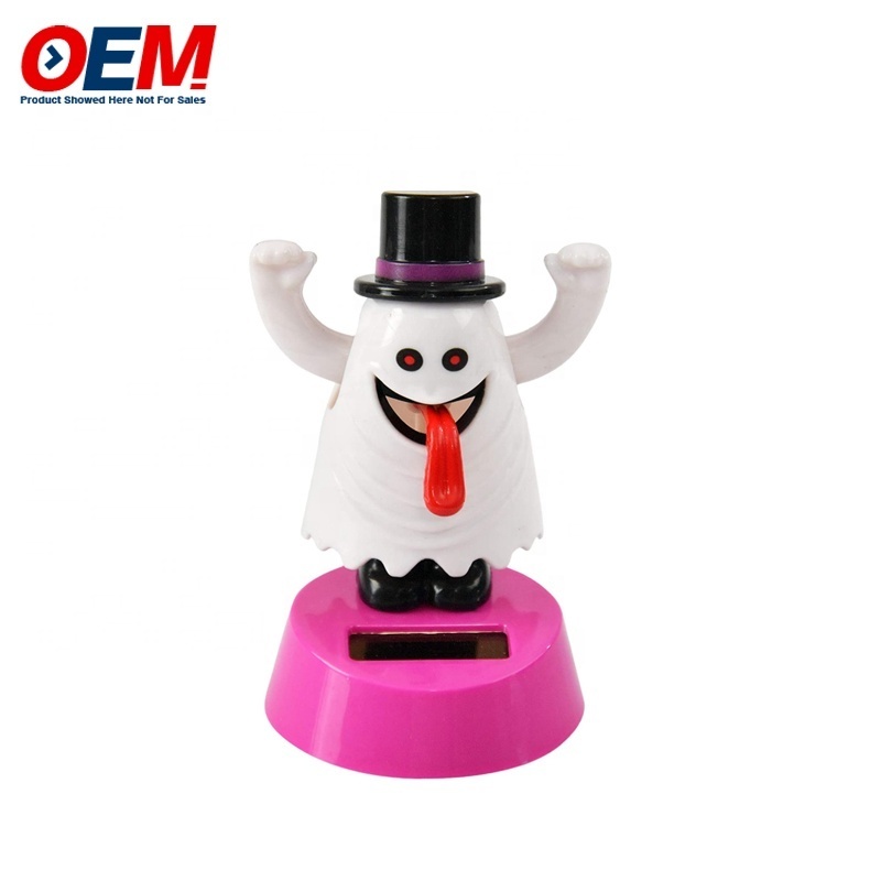 Custom Ghost with Top Hat Solar Dancer Figurine Solar-Powered Dancing Office Desk Decor Windowsill Car Dashboard Decoration