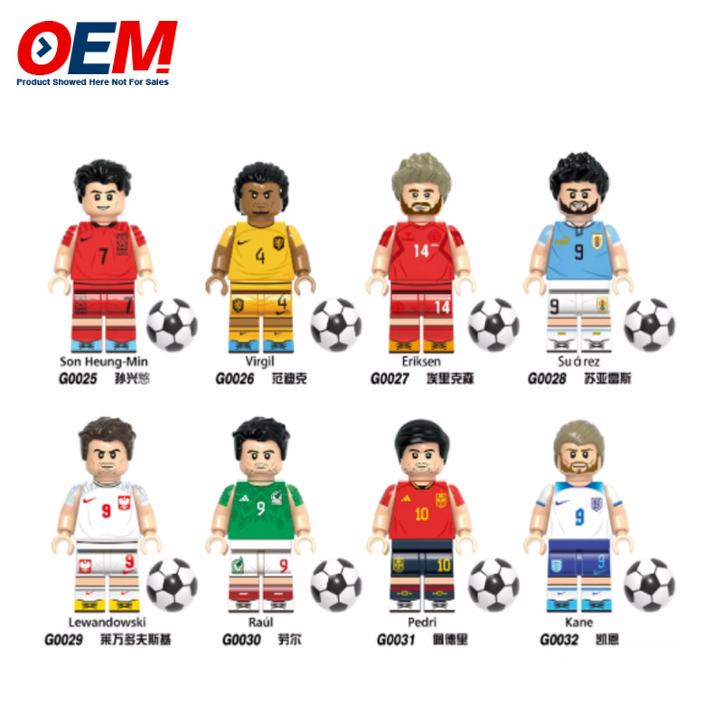 Custom G0104 XT1003 New Famous Football Player Neymar Messi Ronaldo Suarez Character Mini Block Figure Plastic Toy