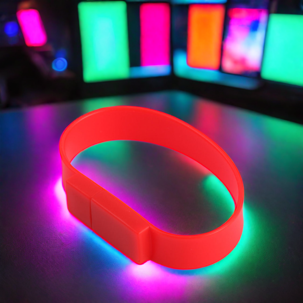 Custom Logo Silicone Wristband USB Bracelet Flash Drive 1GB-64GB for Promotional Gifts