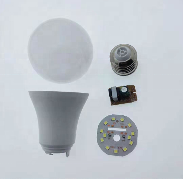 E27 B22 A bulb DOB materials parts 7 watt SKD bulb