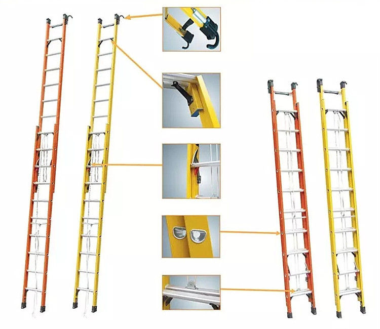 8m aluminum escalera de fibra de vidrio fiberglass extension telescope ladder escalera de fibra used fiberglass ladder