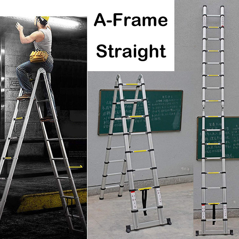 en 131 ce 3.8m 8 ft aldi lightweight telescopic double side foldable aluminum ladder