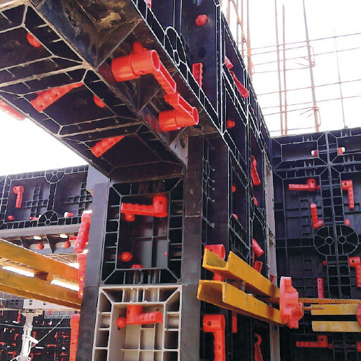 Reusable Concrete Building Construction Forming Shuttering Adjustable Modular Plastic Formwork System for Wall, Slab, Column