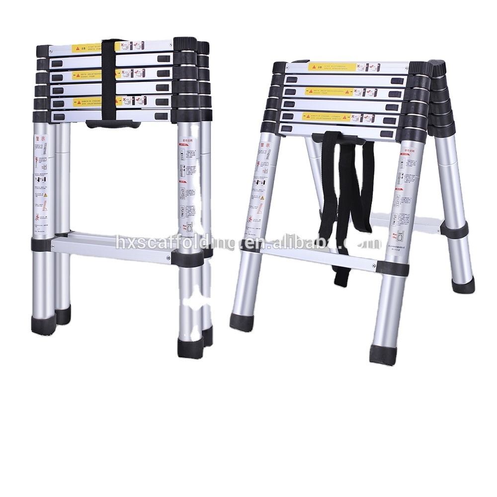 en 131 ce 3.8m 8 ft aldi lightweight telescopic double side foldable aluminum ladder