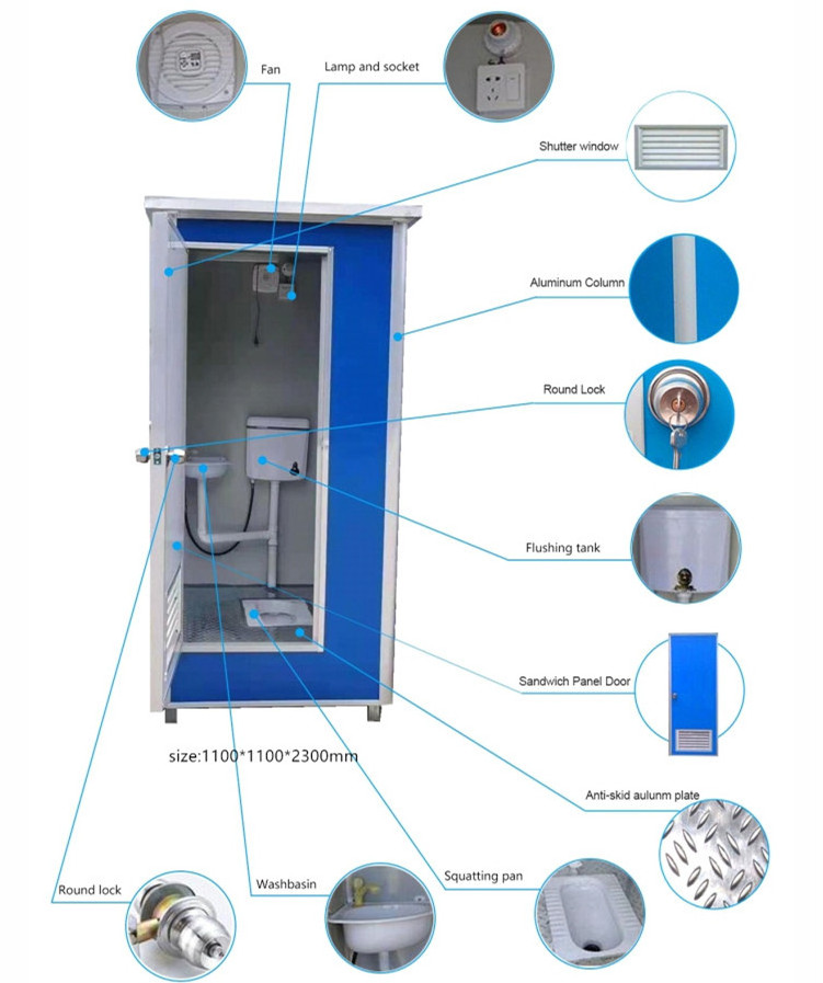 public outdoor portable mobile toilets cabin for sale