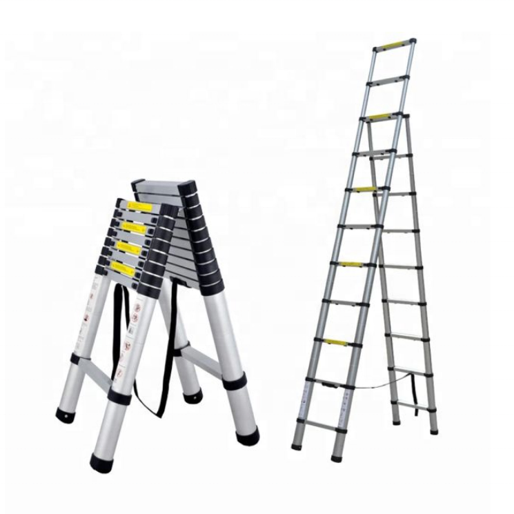 en 131 ce 3.8m 8 ft aldi lightweight telescopic double side foldable aluminum ladder