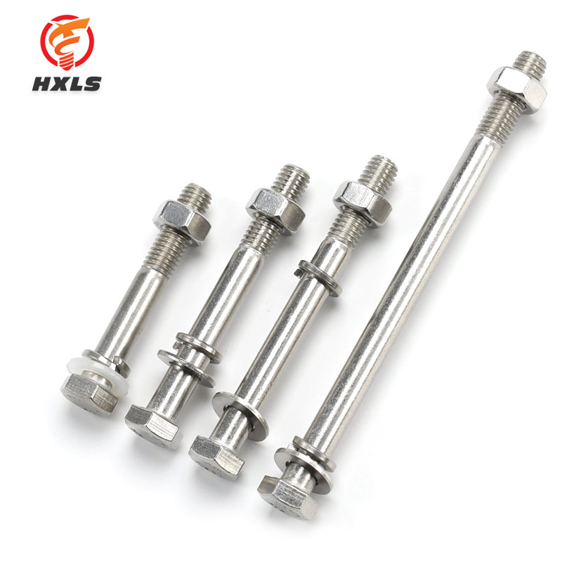 manufacturing wholesale 304 316 bolt and nut washer DIN931 DIN933 hex stainless steel  bolt