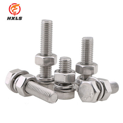 manufacturing wholesale 304 316 bolt and nut washer DIN931 DIN933 hex stainless steel  bolt