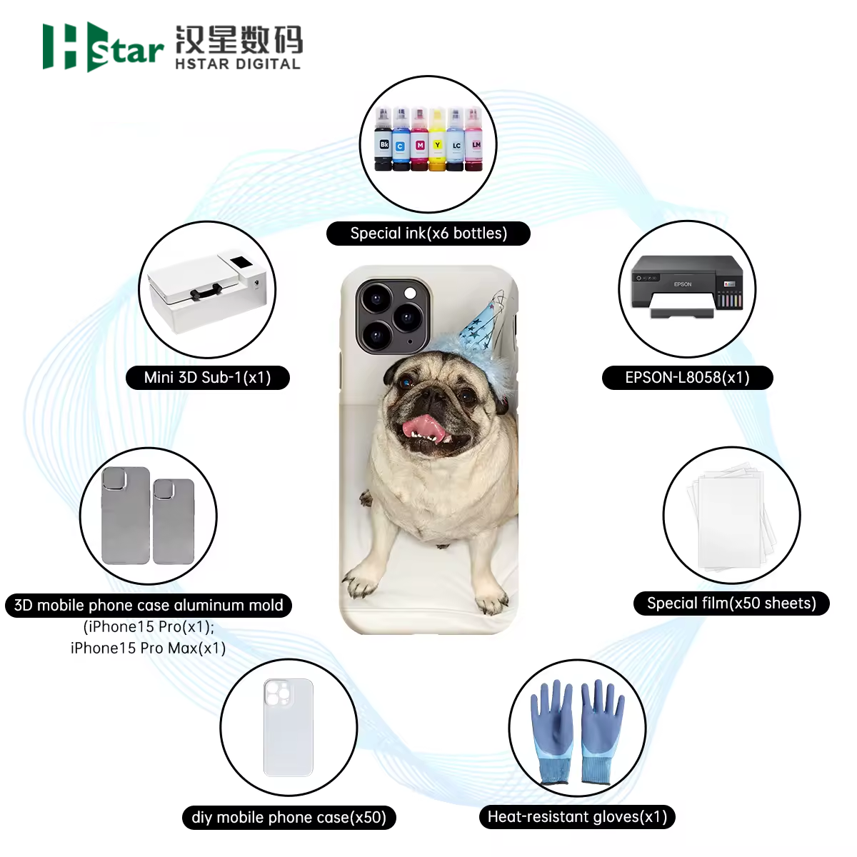 Hstar MINI 3D Sublimation Printer Heat Transfer Printing Machine 3D Vacuum Heat Press Machine for All Sublimation Phone Cases