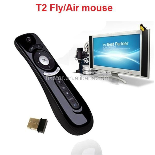 2.4 G Wireless Gyroscope G-sensor remote control T2 fly Air Mouse