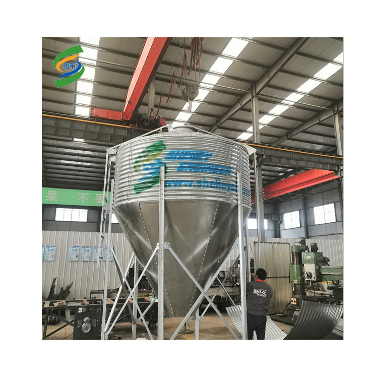 Conical silo storage hopper bottom grain feed silo 3 tons -30 tons hopper bottom steel barn for sale