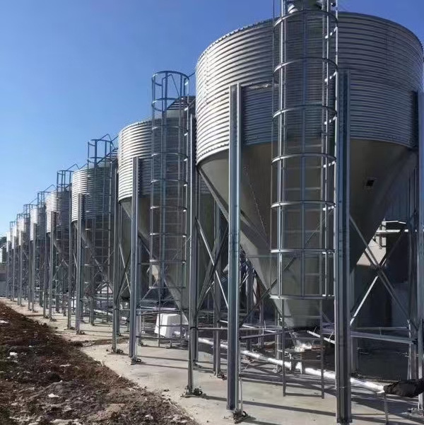 Conical silo storage hopper bottom grain feed silo 3 tons -30 tons hopper bottom steel barn for sale