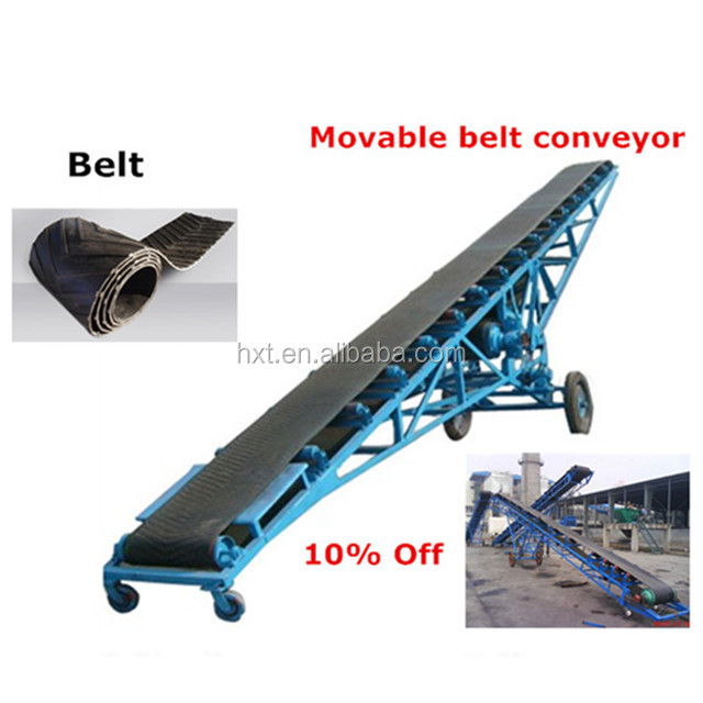 Mobile rubber belt conveyor for truck loading unloading