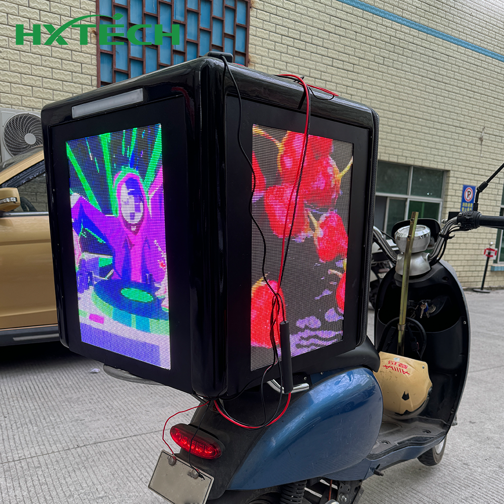 2024 Hot Selling Electric Scooter Mobile Advertising with 3-Side LED Delivery Box for Digital Signage and Displays