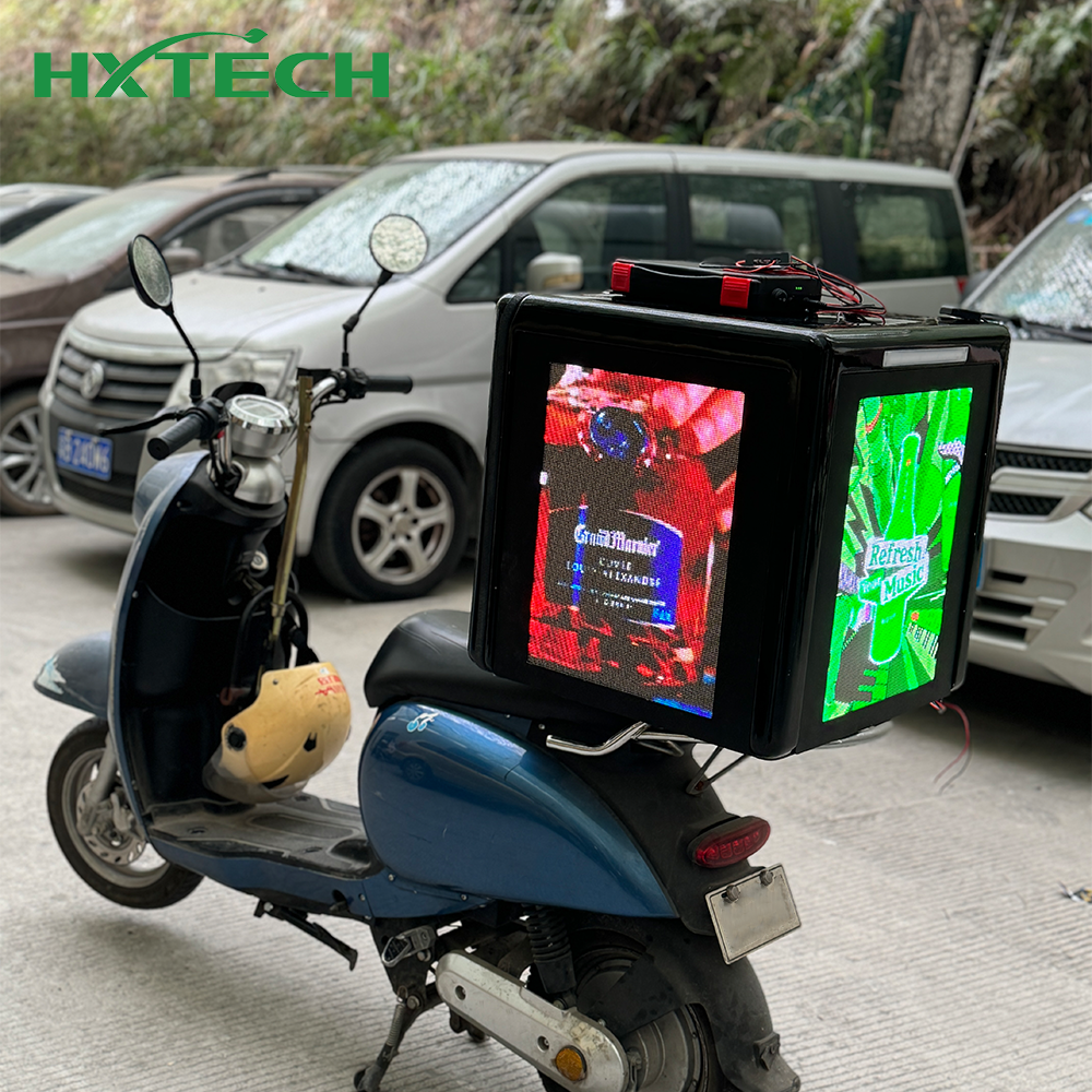 2024 Hot Selling Electric Scooter Mobile Advertising with 3-Side LED Delivery Box for Digital Signage and Displays