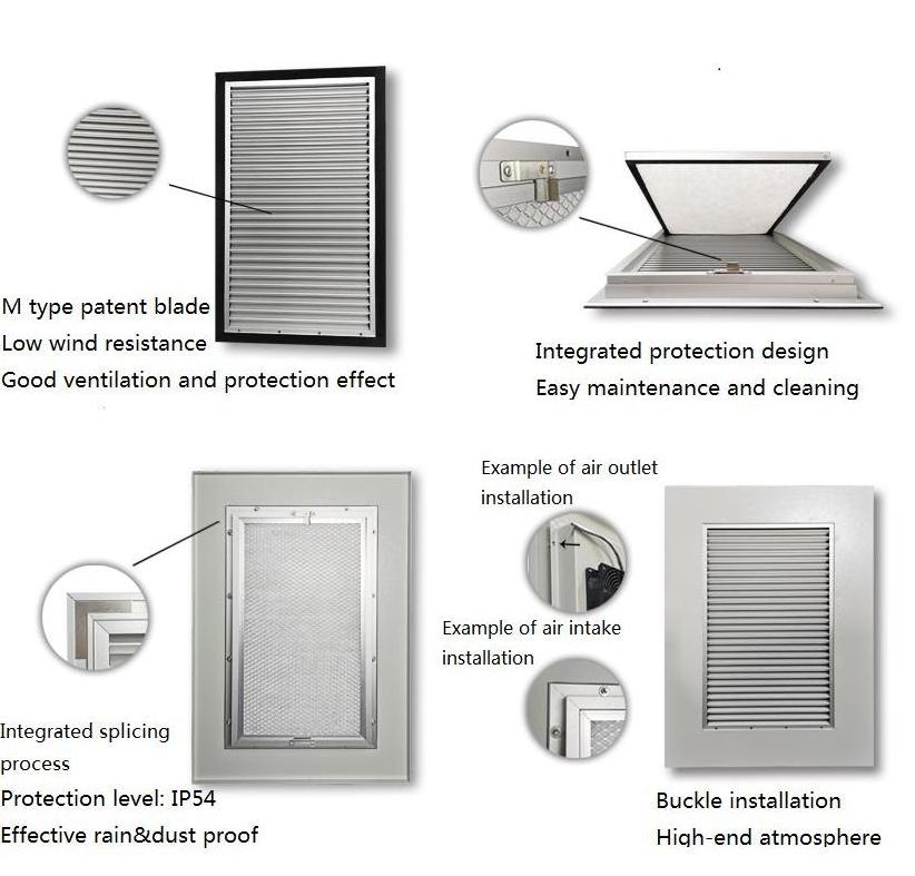 HUAXIA Exterior Aluminum Weather Air Louvers Sun Shade Aluminum Shutter Window Slats Louver