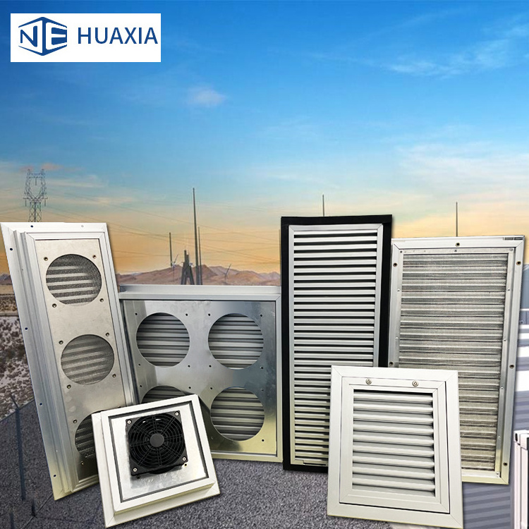 outdoor aluminum alloy IP53 waterproof exhaust air louver fan air vent Louver for Net Group Cabinet