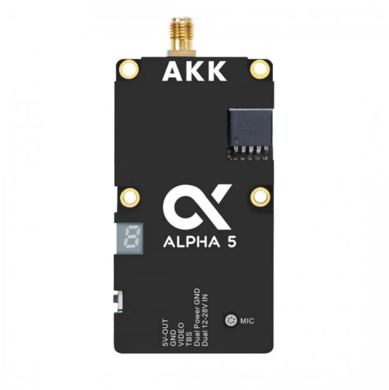 AKK Alpha 5 5W VTX - 5.8GHz 80CH 1w/2w/3w/5w Power Switchable FPV Video Transmitter