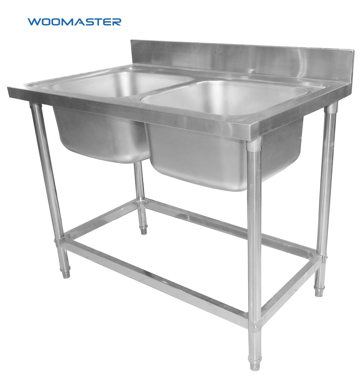 WOOMASTTER Commercial Stainless Steel Economical Single Sink Bench With Single Bowl