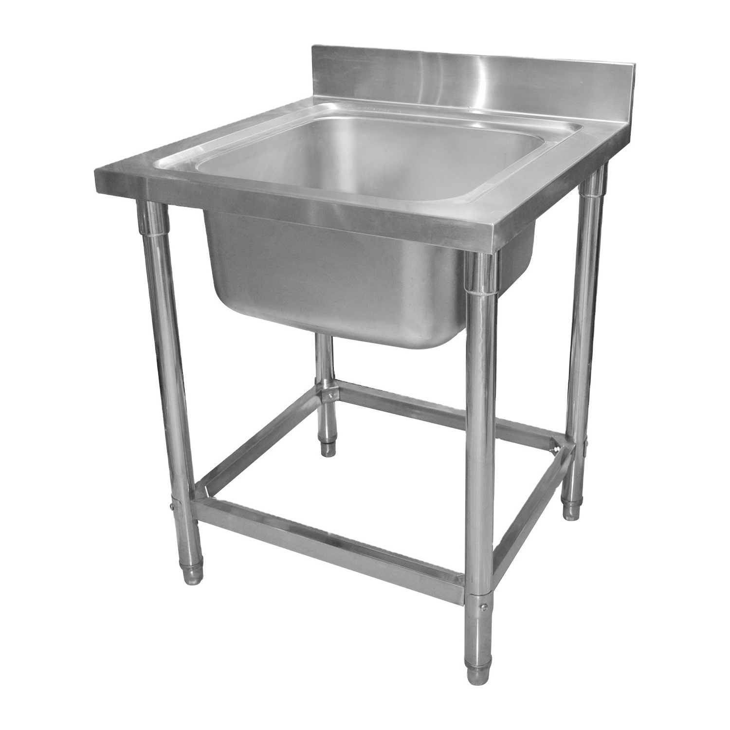 WOOMASTTER Commercial Stainless Steel Economical Single Sink Bench With Single Bowl