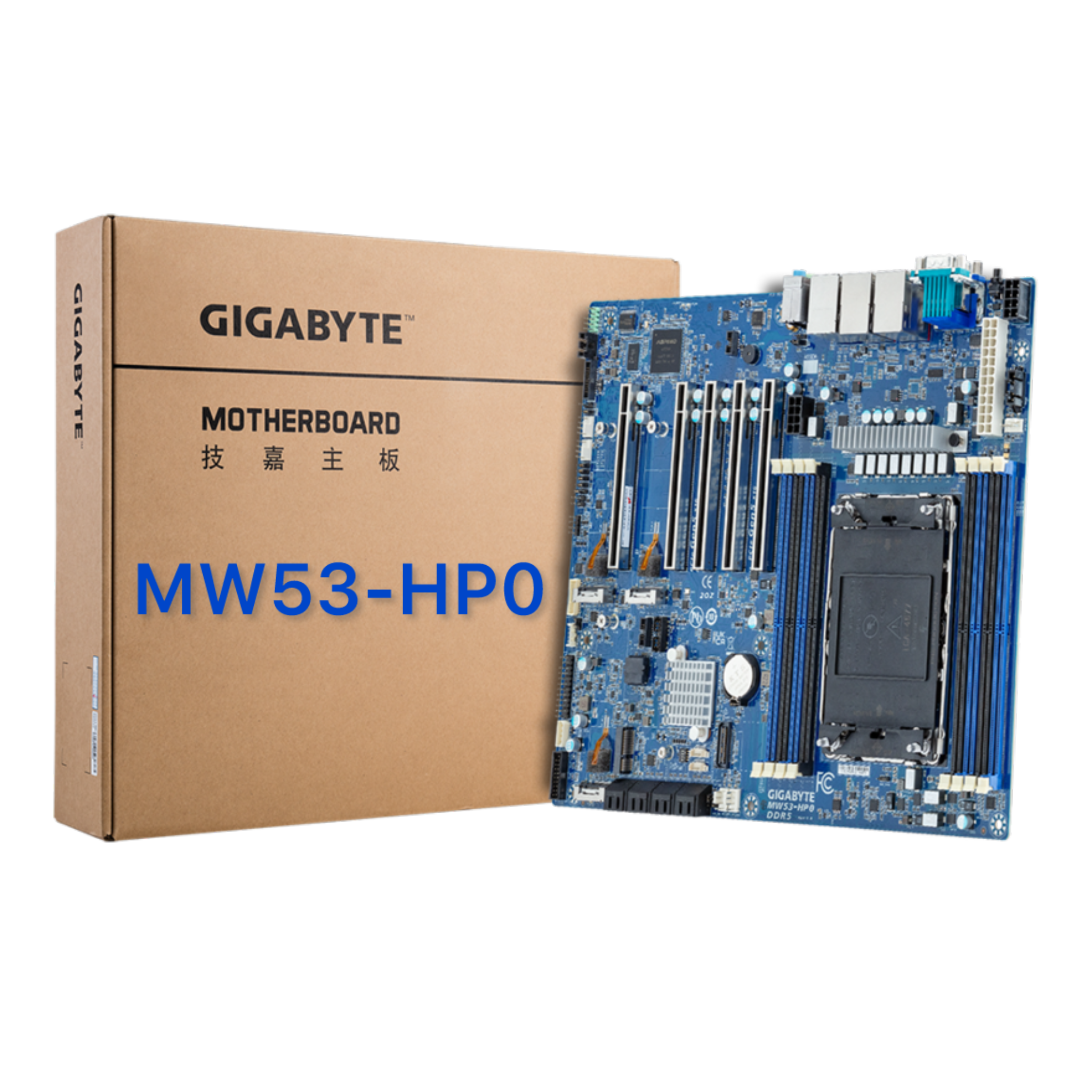 Original  Gigabyte MW53-HP0 Workstation Motherboard  Intel Xeon W-2400  Single processor DDR5 Memory AST2600 Graphics  ATX Form