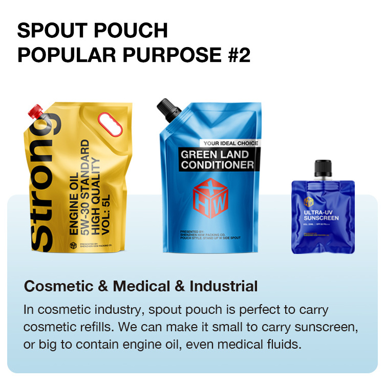 Custom Reusable Food Spout Pouch Bag Refill Sub-packaging Drink Pouch Spout Packaging Liquid Pouch For Shampoo