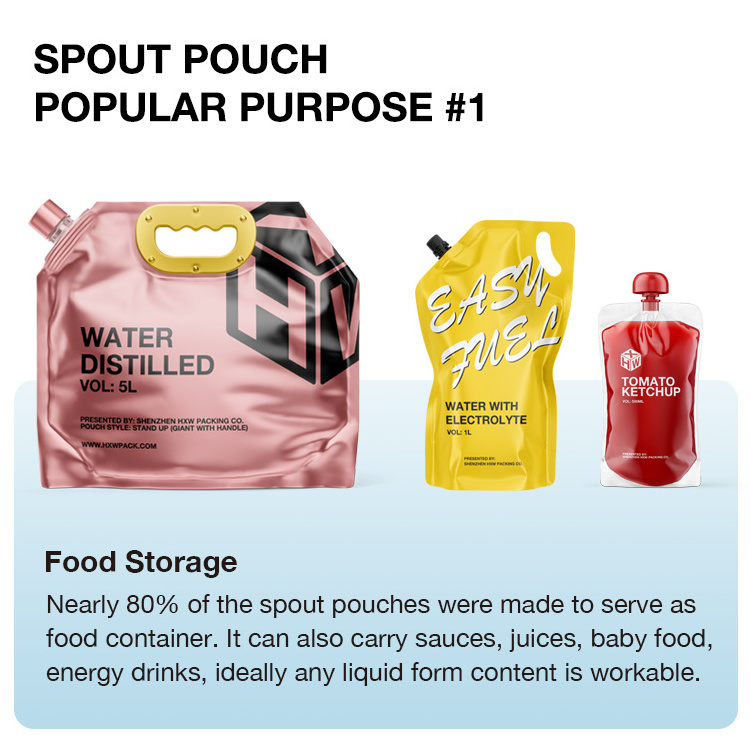 Custom Reusable Food Spout Pouch Bag Refill Sub-packaging Drink Pouch Spout Packaging Liquid Pouch For Shampoo