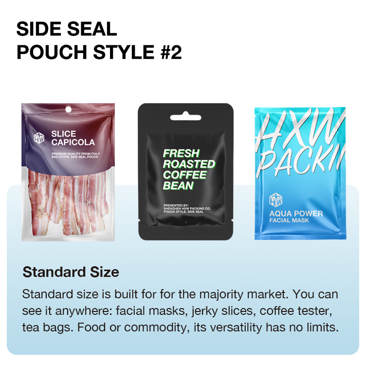 Small Pouch Custom Three Side Seal Aluminum Foil Flat Plastic Tea Bag Mini Tea Sachet Packaging