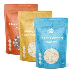 Customized Printing Resealable Food Pouches Reusable Ziplock Mylar Popcorn Packaging Stand Up Pouch Bag