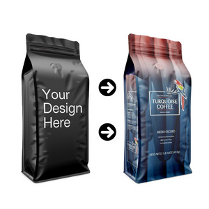 Custom Printed Coffee Bean Packaging Recyclable Square Bottom Box Pouch 200g 500g 1kg Coffee Bag 5lb