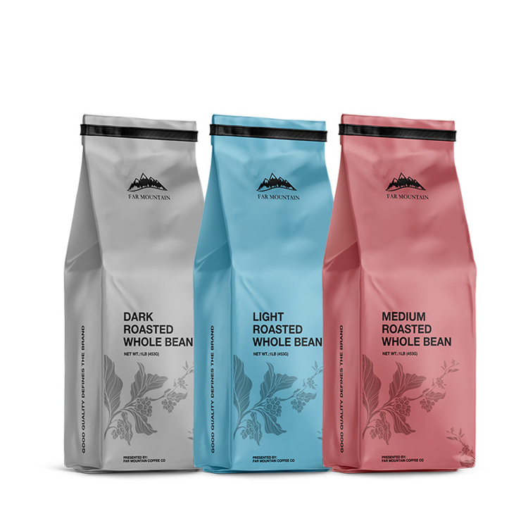 12oz 250g 500g 1kg Coffee Pouch Packaging Reusable Recyclable Custom Printed Ground Coffee Bags