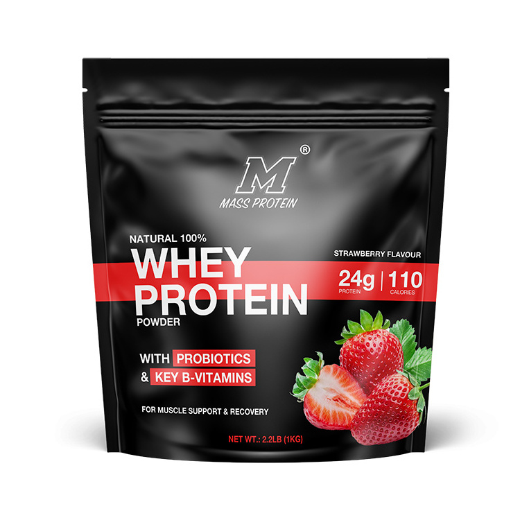 Custom Printed Whey Protein Powder Bag Moisture Proof Plastic Flat Bottom 1kg 5kg Food Protein Powder Packaging Bags