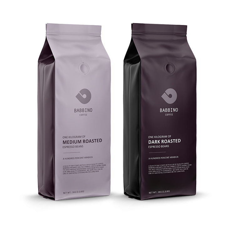 Custom Printed Coffee Bean Packaging Recyclable Square Bottom Box Pouch 200g 500g 1kg Coffee Bag 5lb