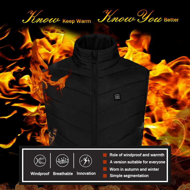 Heated Vest With Battery Pack V-Neck Softshell Polyester Spandex Heated Vest Jackets Body Warm Heated Vest For Man Women