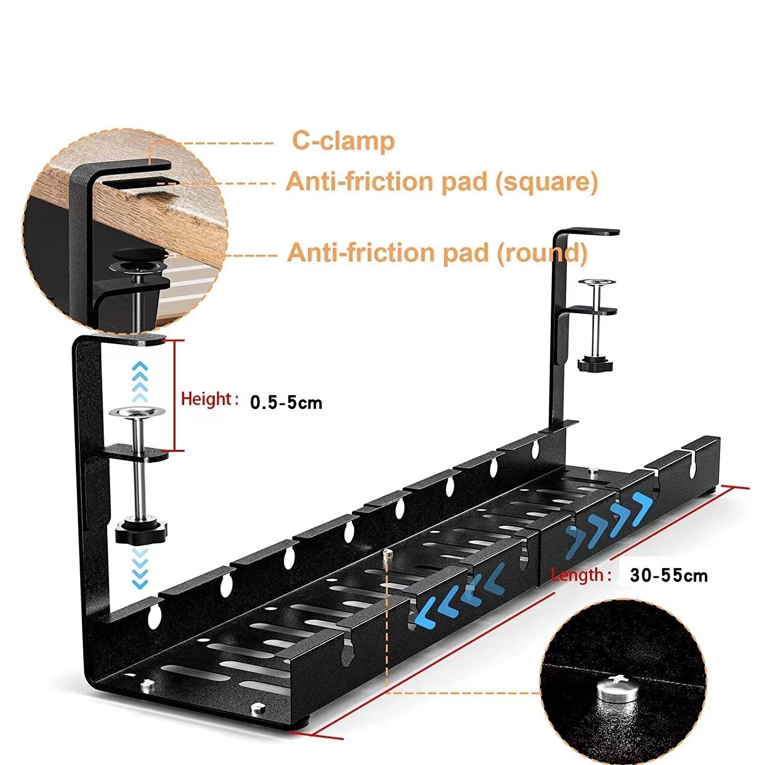 Under Desk Cable Tray Steel Cable Tray Ladder With Power Supply Wire Management Rack