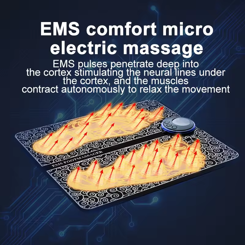 Physiotherapy Foldable Electric Ems Foot Massage Pad Muscle Acupoints Stimulator Ems Bioelectric Acupoints Massager Mat