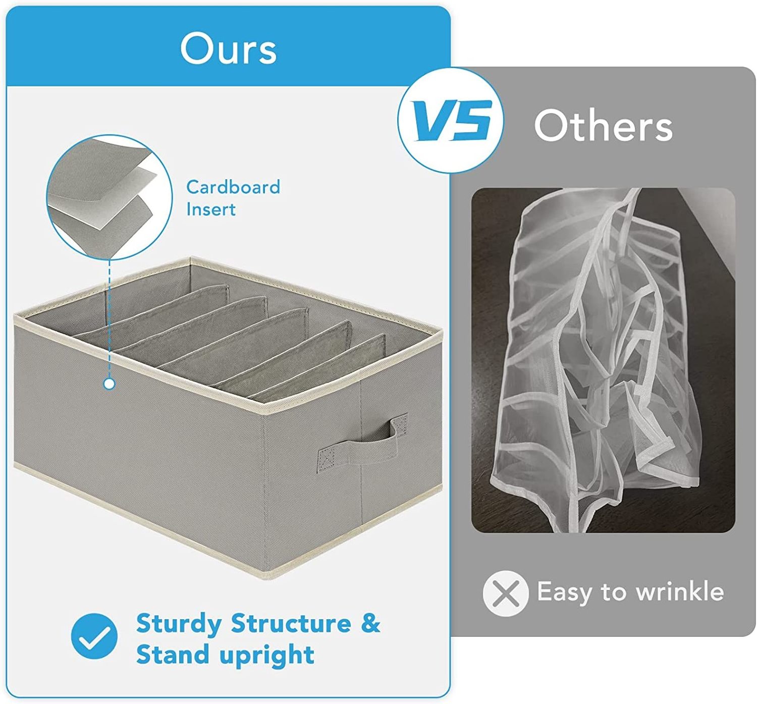 Closet Organizers and Storage Folded Clothes Organizer with PP board inside