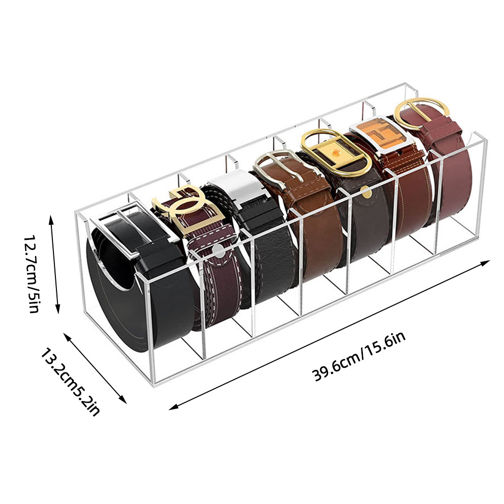 5/7 Compartments Rack Transparent Closet Drawer Tie Watches Jewelry Makeup Bracelets Rings Acrylic Belt Organizer