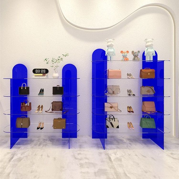 Acrylic clothing shoes store transparent display cabinet multifunctional shelves shoes bag rack handbag boutique display rack