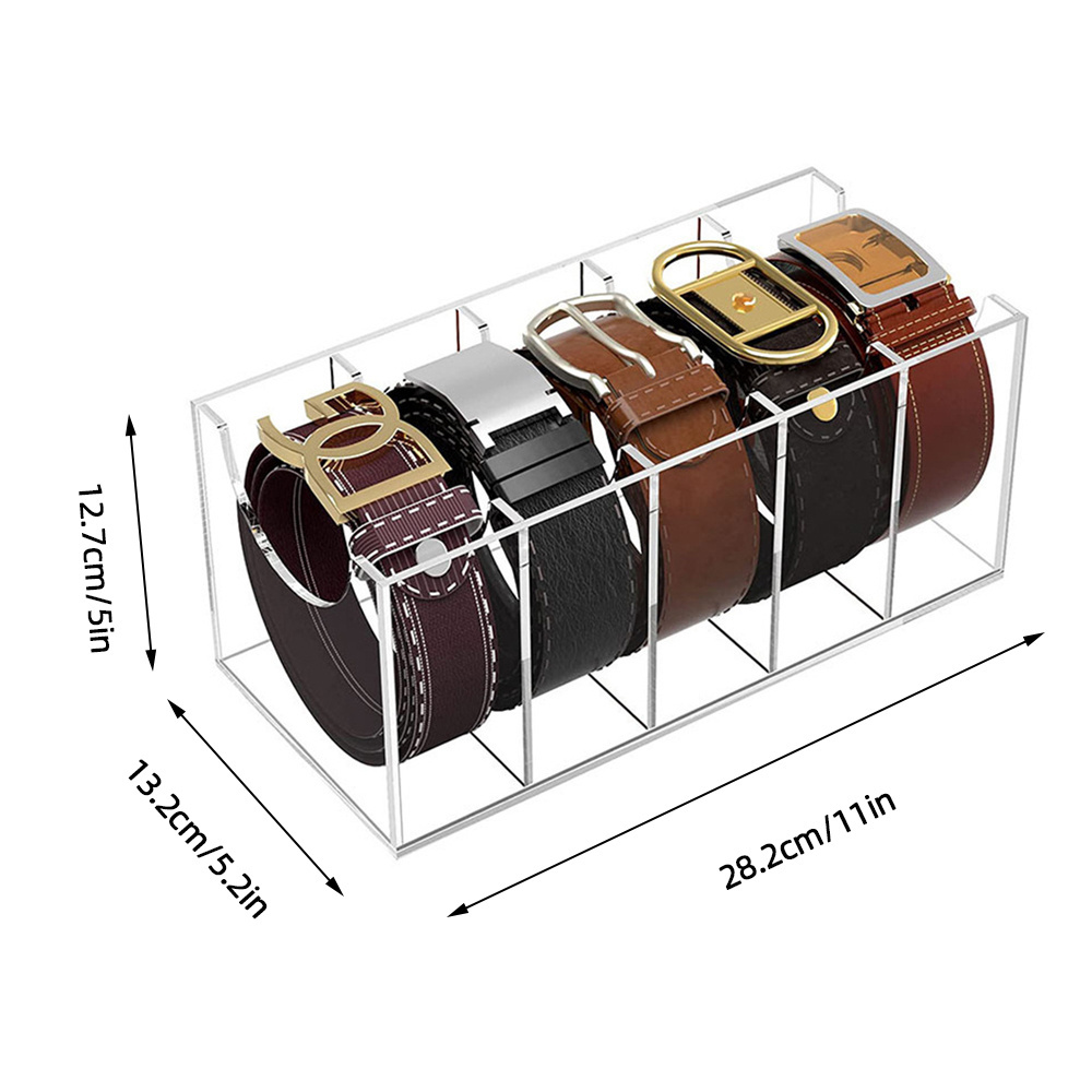 5/7 Compartments Rack Transparent Closet Drawer Tie Watches Jewelry Makeup Bracelets Rings Acrylic Belt Organizer