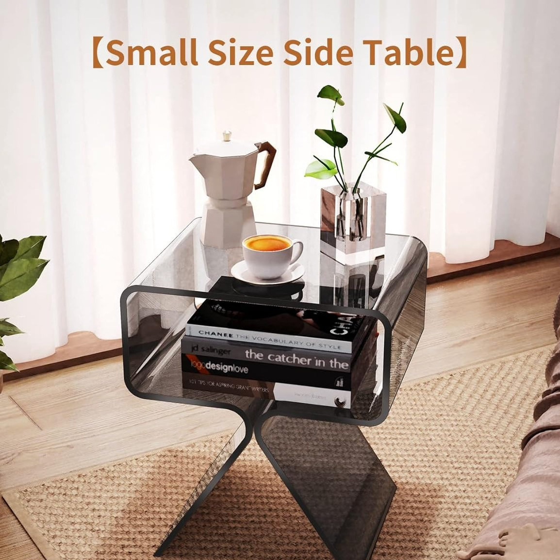 Acrylic Narrow Side Table for Small Spaces