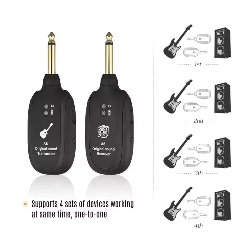 Hot Sale Uhf A8 Wireless System Transmitter And Receiver For Guitar