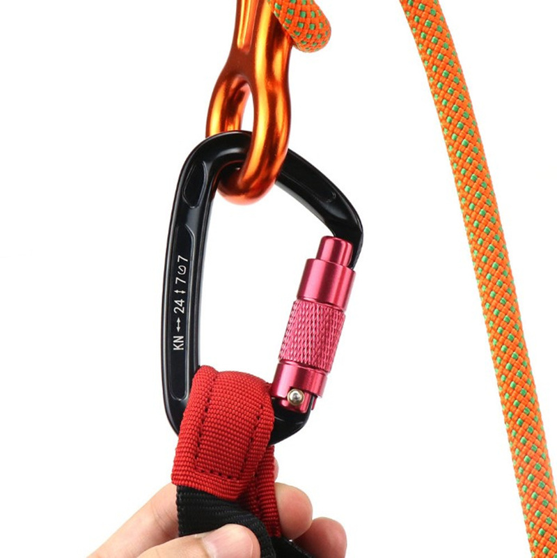 99*59*12mm Aluminum Rock Climbing Carabiner With Lock, Rock Climbing Outdoor Carabiner, 24KN Twist Lock Carabiner For Camping