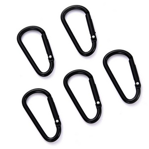 HXY 40MM factory direct sales D type all black carabiner, aluminum alloy backbag key carabiner hook, outdoor safety carabiner