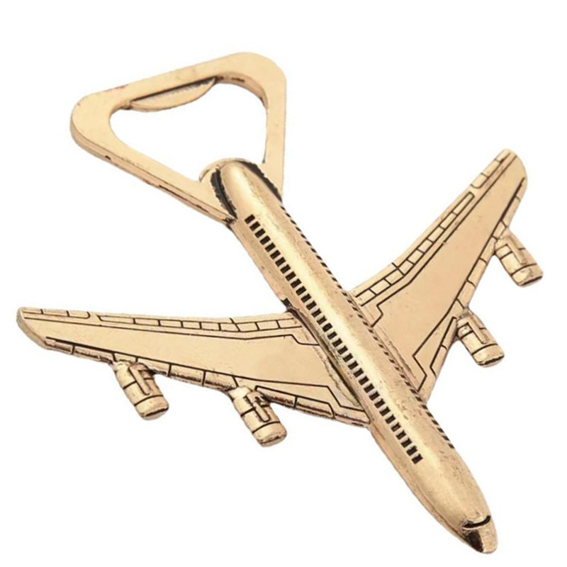 Travel Aviation Party Favors Retirement Air Plane Opener Promotional Wedding Souvenirs Metal Zinc Alloy Airplane Bottle Opener