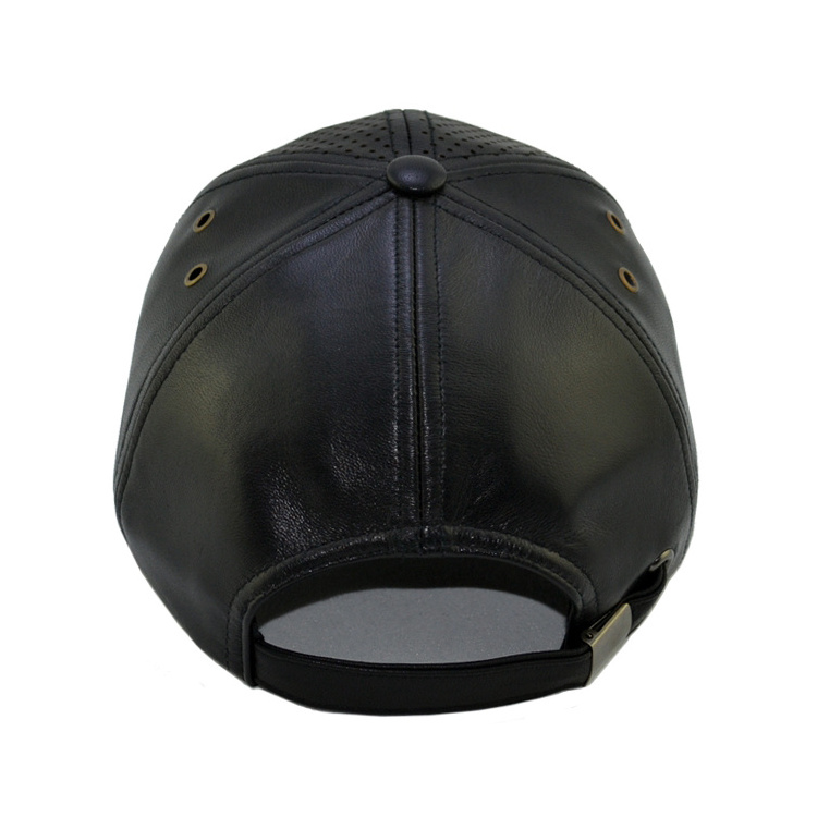 Fashion Breathable Base ball Caps Hats Men Custom Leather Black Baseball Hat sport gorras  Blank PU Leather Hat